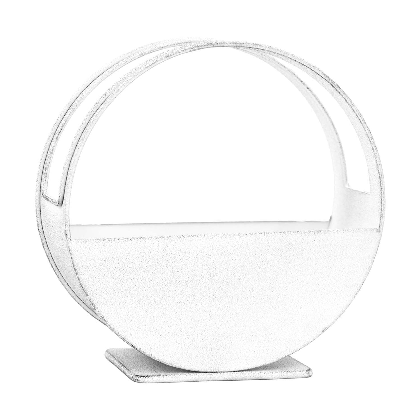 MAF57140 - White Semicircle Metal Planter