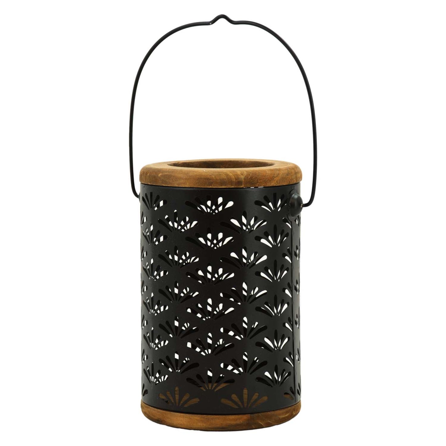 MAF57713 - Small Black Cutout Flower Lantern