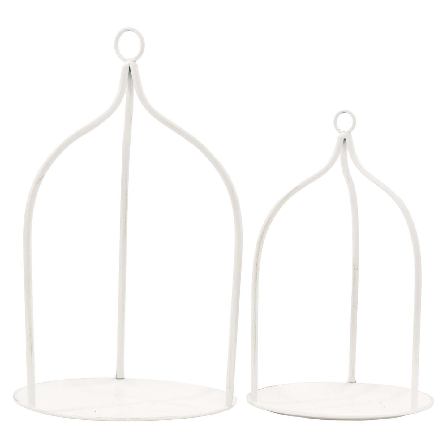 MAF57737-2S - Set of 2 Large White Open Lanterns