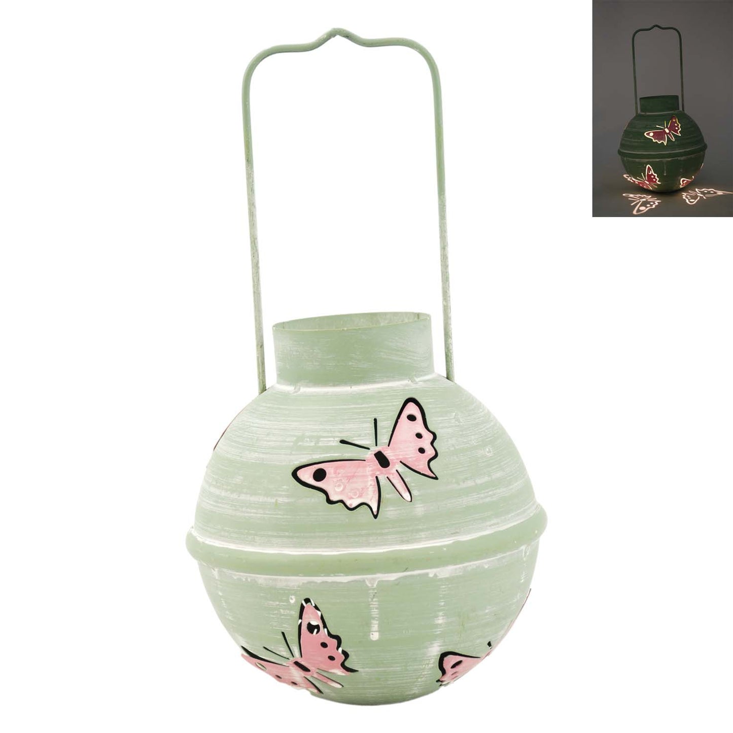 MAF57746 - Green Butterfly Hanging Lantern