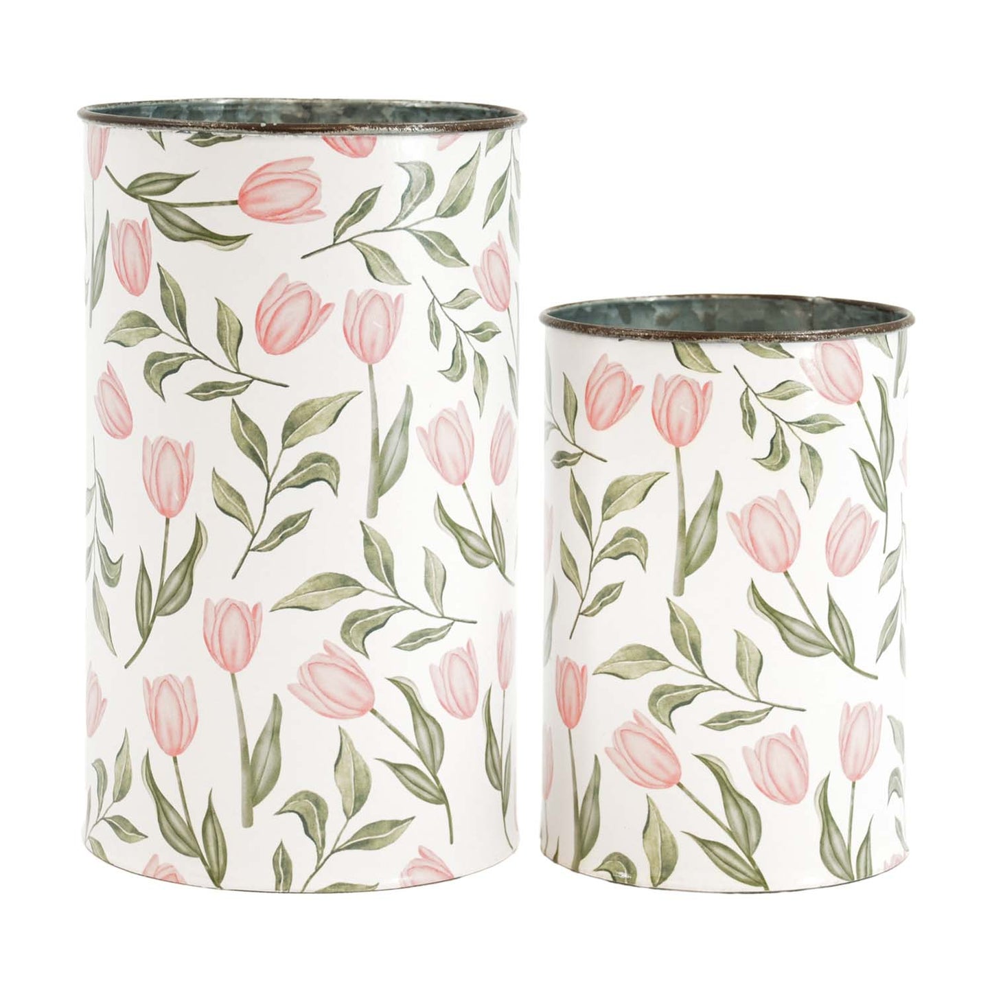 MAF57760-2S - Set of 2 Pink Flower Buckets