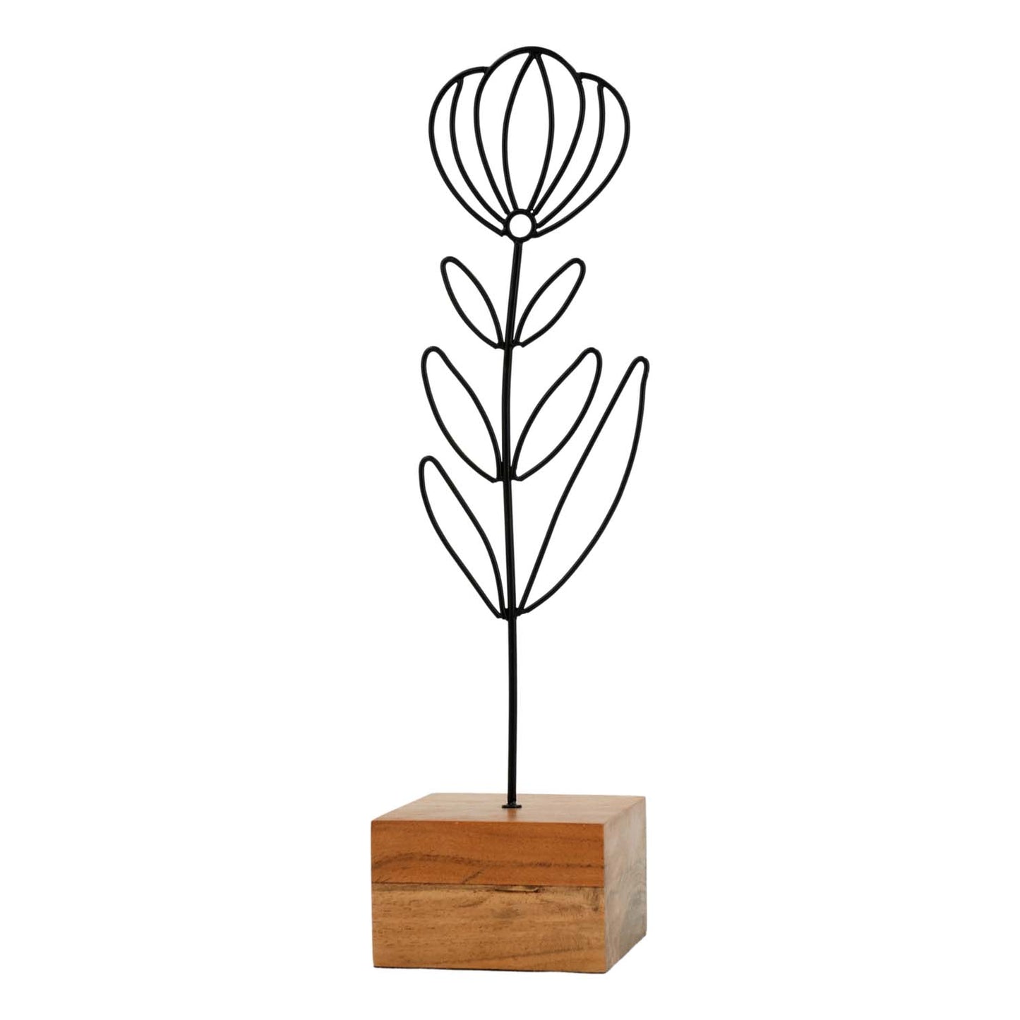 MAI57534 - Wire Flower on Wood Base