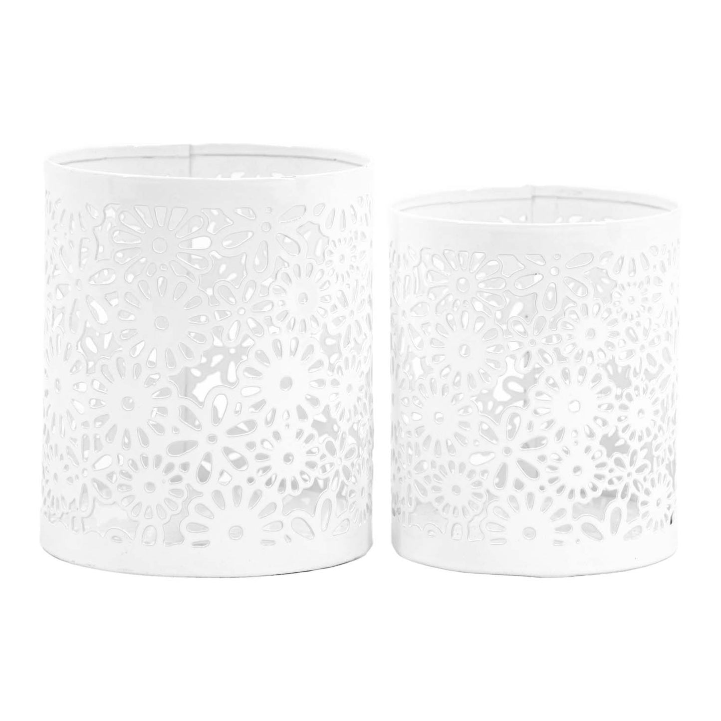 MAI57536-2S - Set of 2 Metal Cutout Daisy Cups