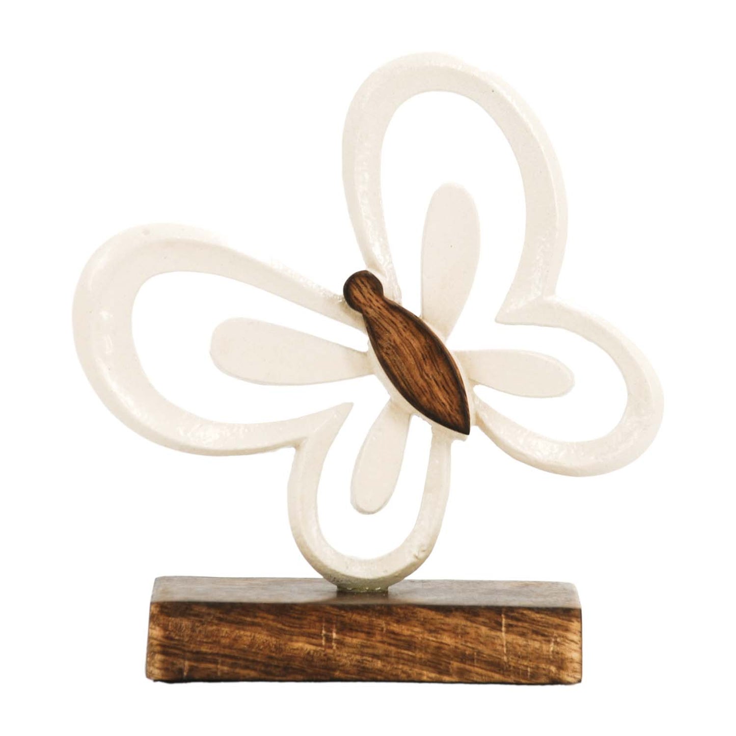 MAI57561 - White Metal Butterfly on Stand