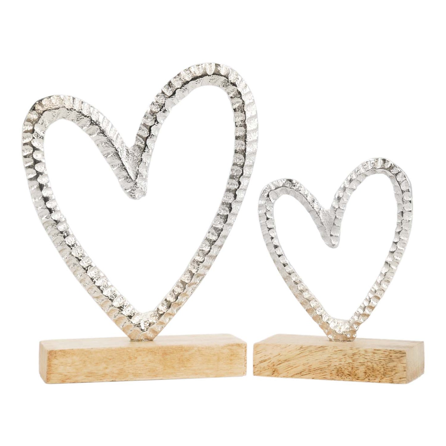 MAI57586-2S - Set of 2 Metal Hearts on Stands