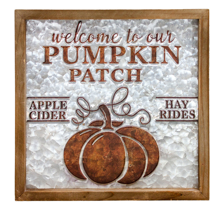 MFF25600 - Pumpkin Patch Copper and Galvanized Square Sign