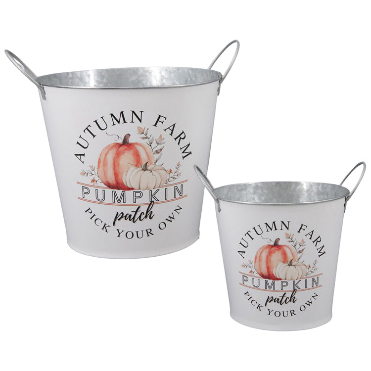MFF38250-2S - Set of 2 Autumn Farm Ear Handle Buckets