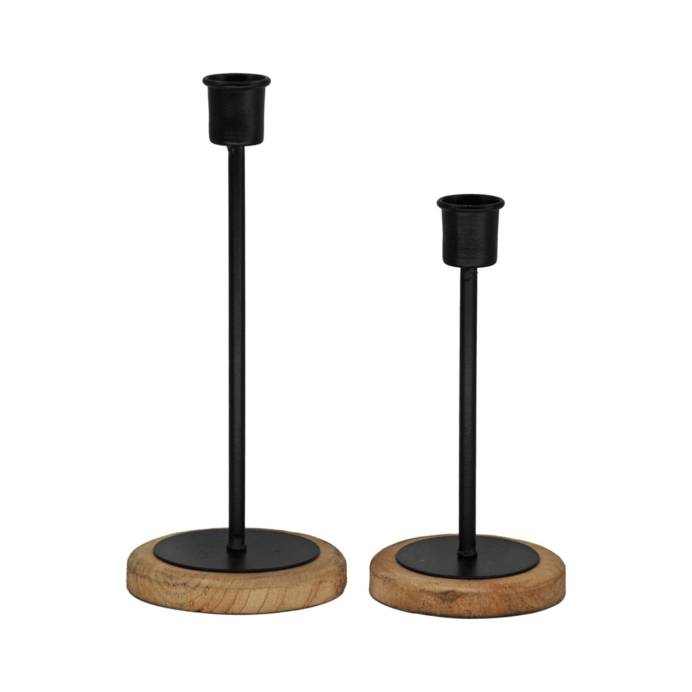MFF42725-2S - Set of 2 Metal Taper Candlesticks