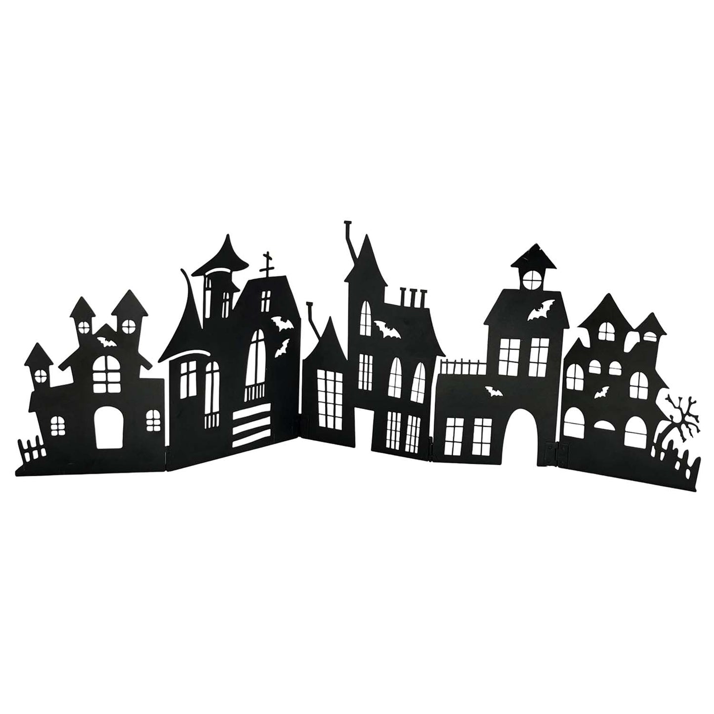 MFF58643 - Large Haunted Village Silhouette Cutout