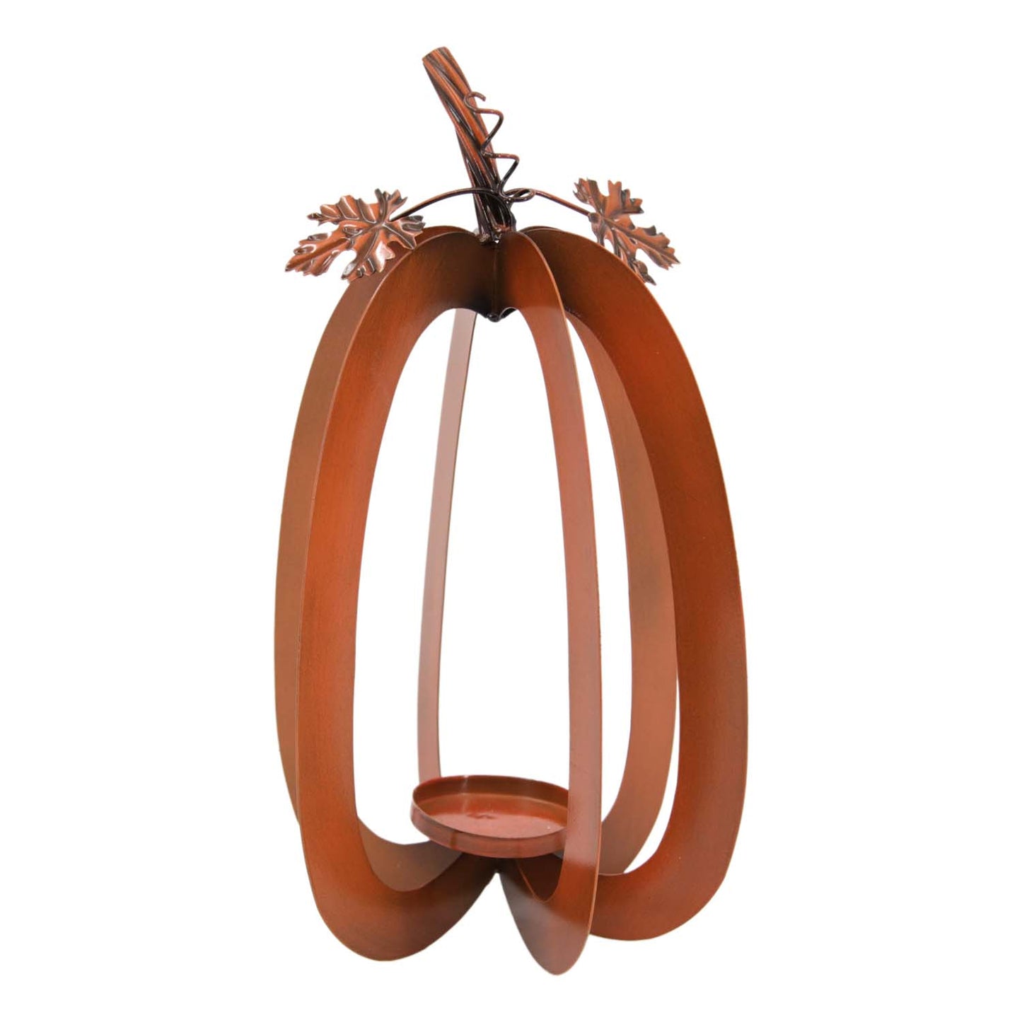 MFF58831 - Large Orange Open Pumpkin Candle Holder