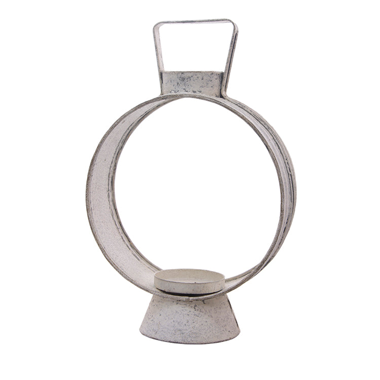 MXF09097 - Small White Open Round Lantern