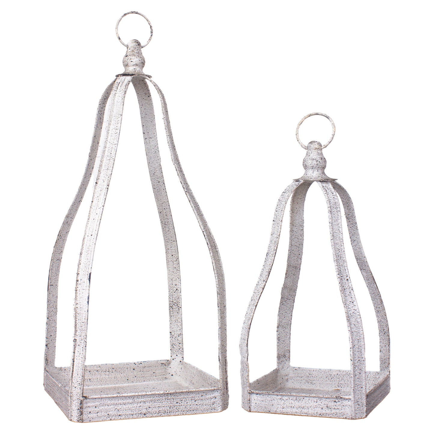 MXF13680-2S - Set of 2 Open Vintage Metal Lanterns