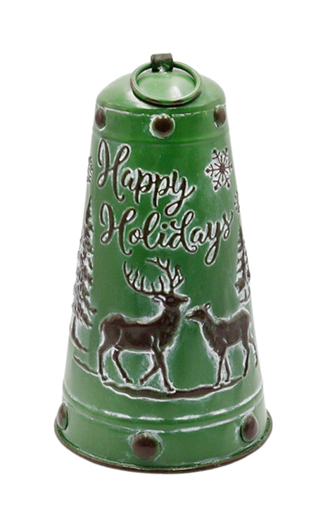 MXF26120GN - Green Merry Christmas Reindeer Bell