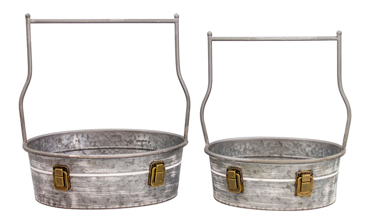 MXF26673-2S - Set of 2 Tall Handle Round Buckets