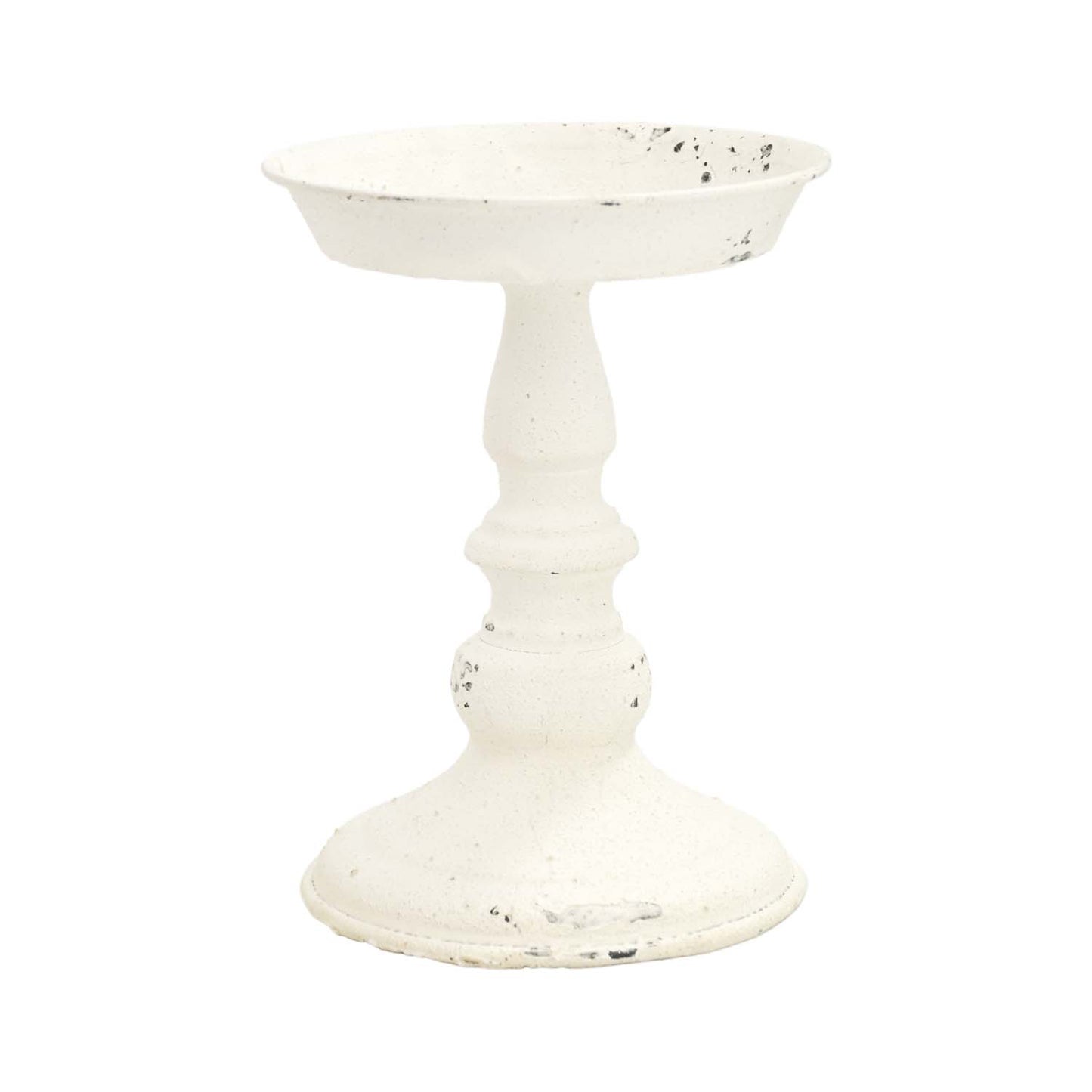 MXF43649 - Short White Metal Candle Holder on Stand