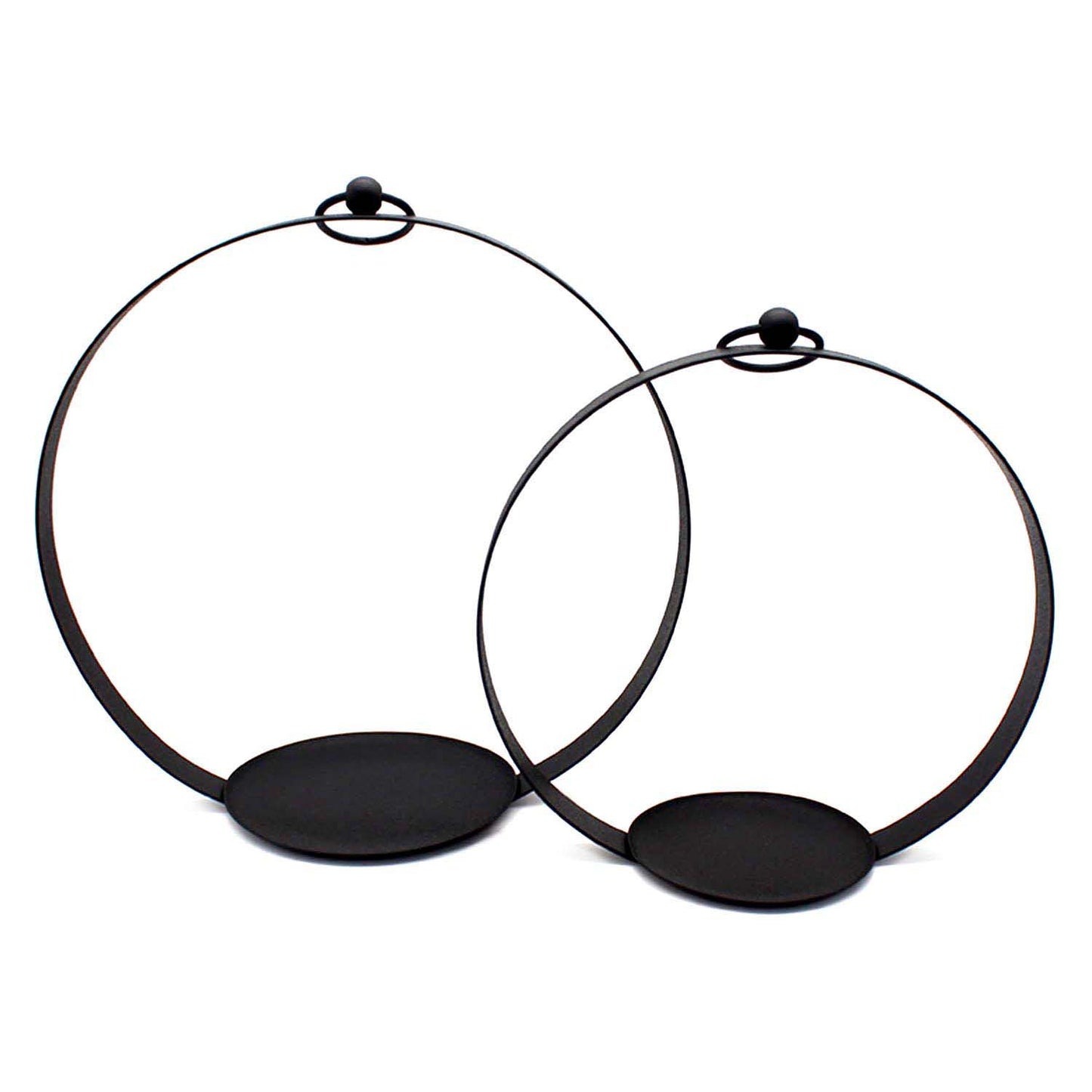 MXF59120-2S - Set of 2 Black Round Open Lanterns