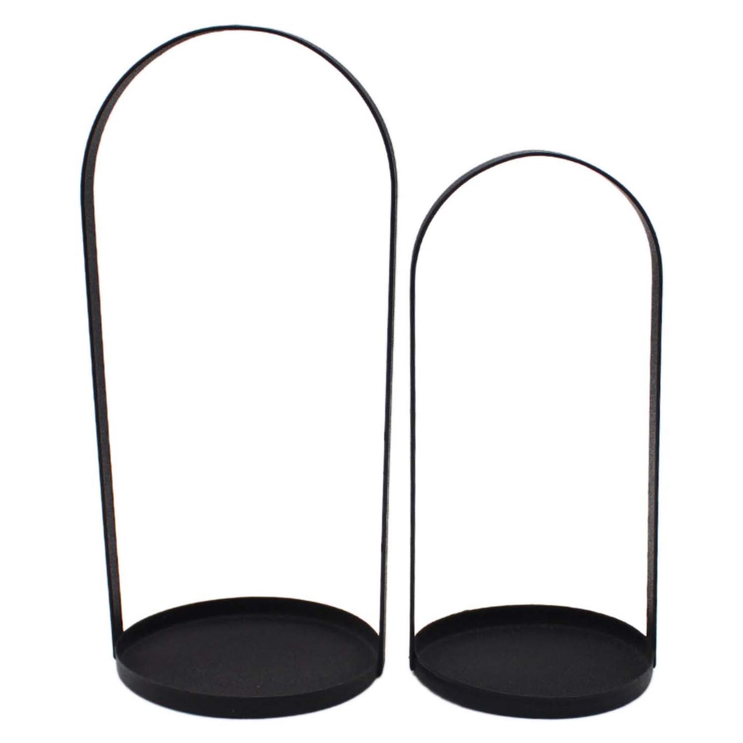 MXF59122-2S - Set of 2 Black Oval Handle Lanterns