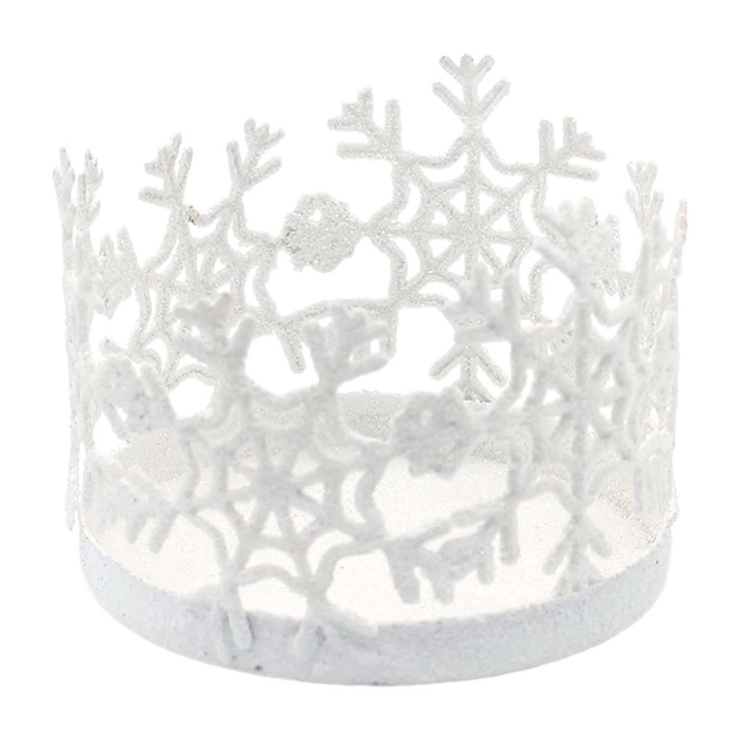 MXF59172 - White Snowflake Pillar Holder Tray