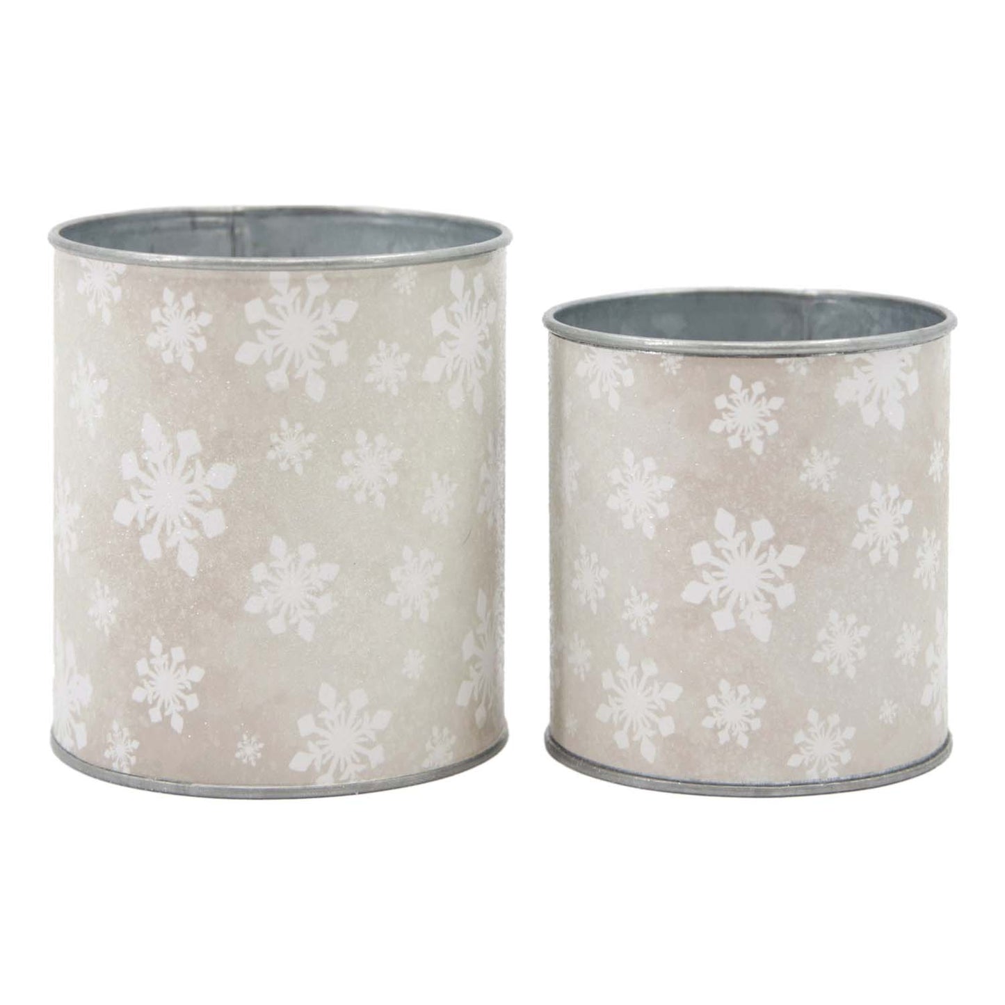 MXF59780-2S - Set of 2 Tan Snowflake Buckets