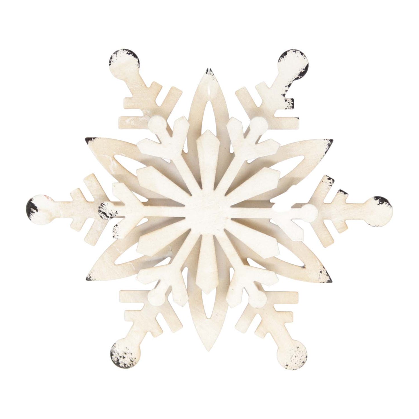 MXF59786 - Distressed White Cutout Snowflake
