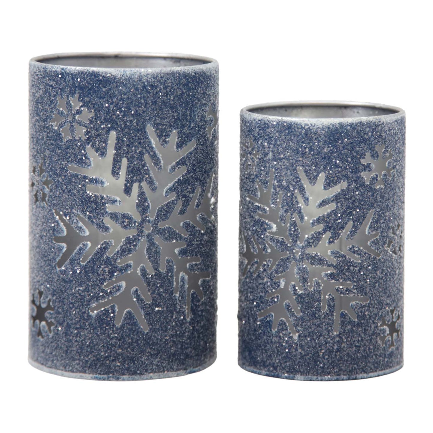 MXF59793-2S - Set of 2 Midnight Blue Snowflake Cutout Buckets