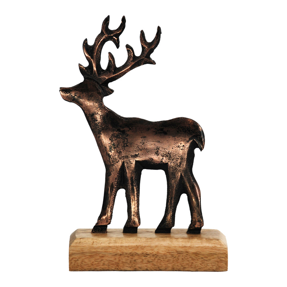 MXI43502-LG - Large Bronzed Reindeer on Stand