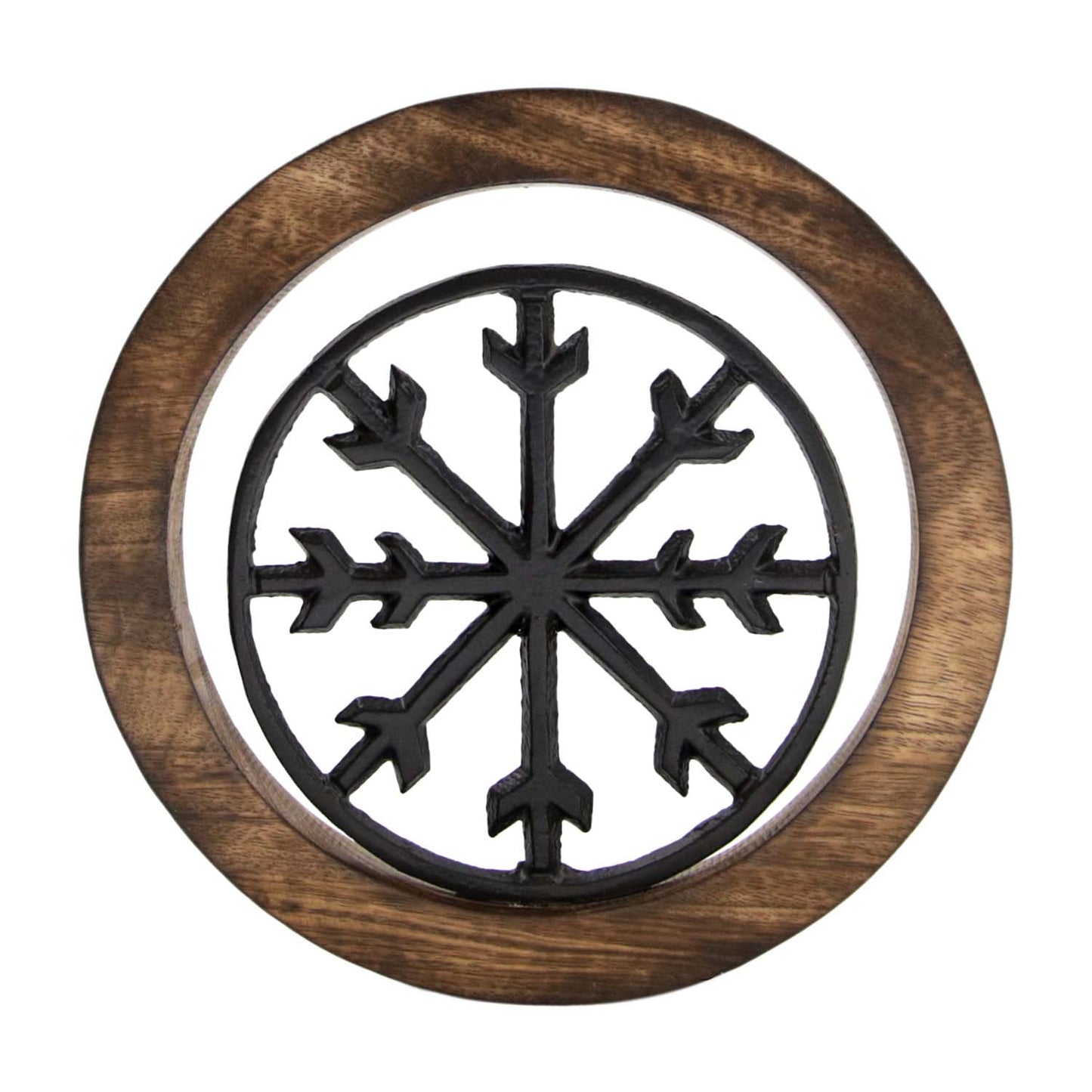 MXI59534 - Black Metal Snowflake Mango Ring Hanger