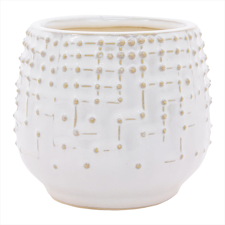PAF11257 - Short White Textured Vase