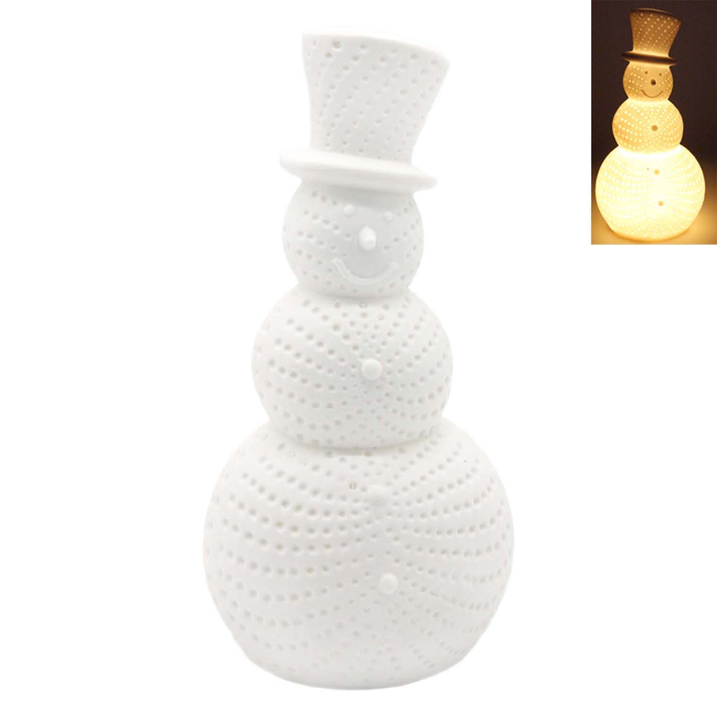 PXF59150 - Lighted Porcelain Snowman