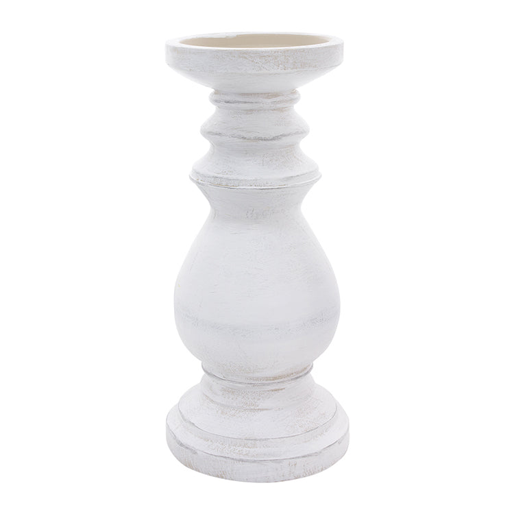 RAF11246 - Medium White Resin Candlestick