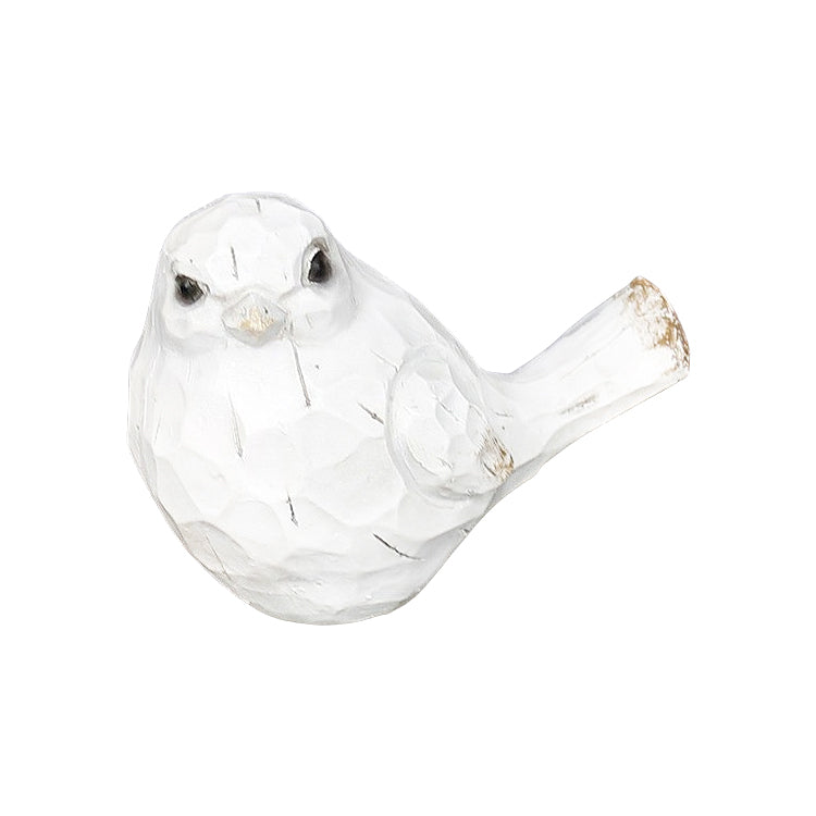 RAF34009 - Little Antique White Resin Bird Standing