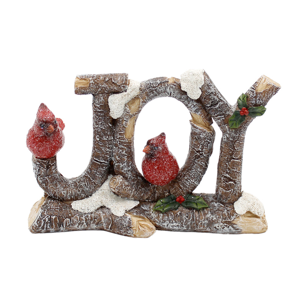 RXF43326 - Twig Cutout Joy Word Stand with Cardinal