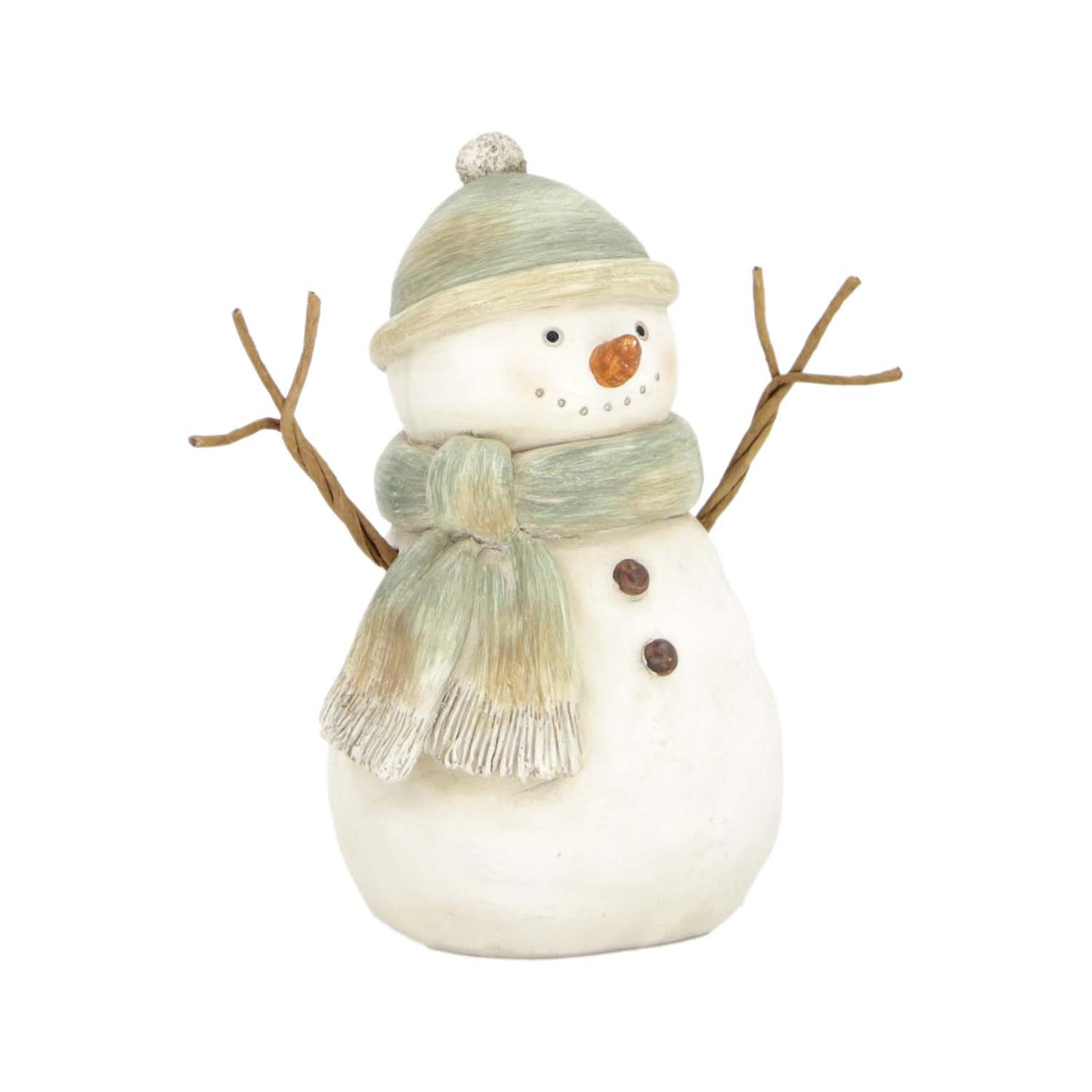 RXF59749 - Little Green Scarf Resin Snowman