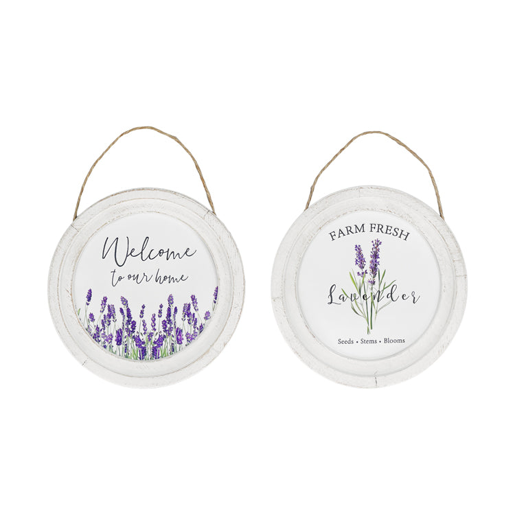 WAF34108-2A - 2 Assorted Lavender Round Signs