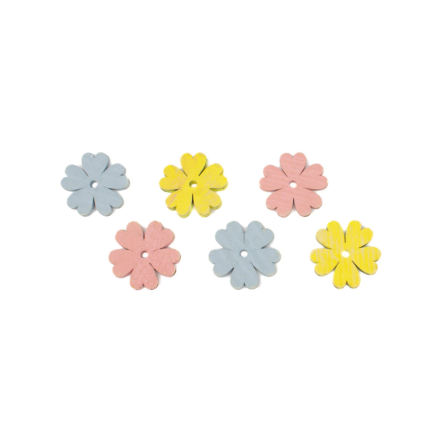 WAF41143-6S - Set of 6 Blue, Pink and Yellow Daisies