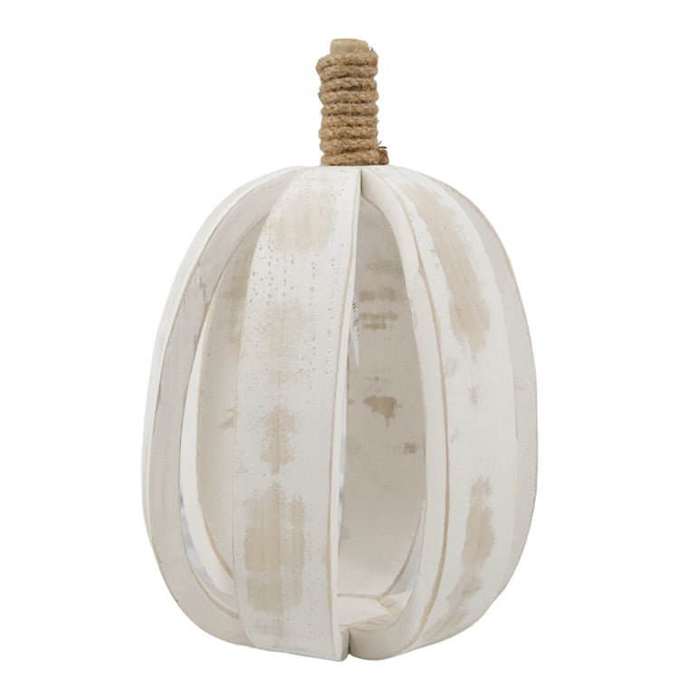 WFF38156 - Medium White Wood Rib Pumpkin