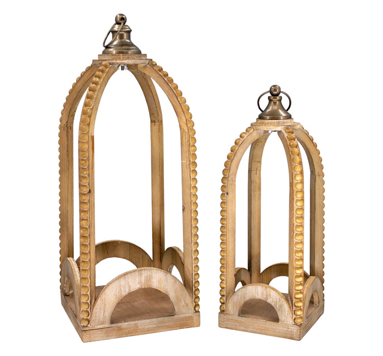 WXF26061-2S - Set of 2 Beaded Gothic Lanterns