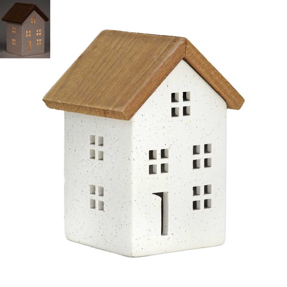 WXF43163 - Lighted White and Natural Simple House