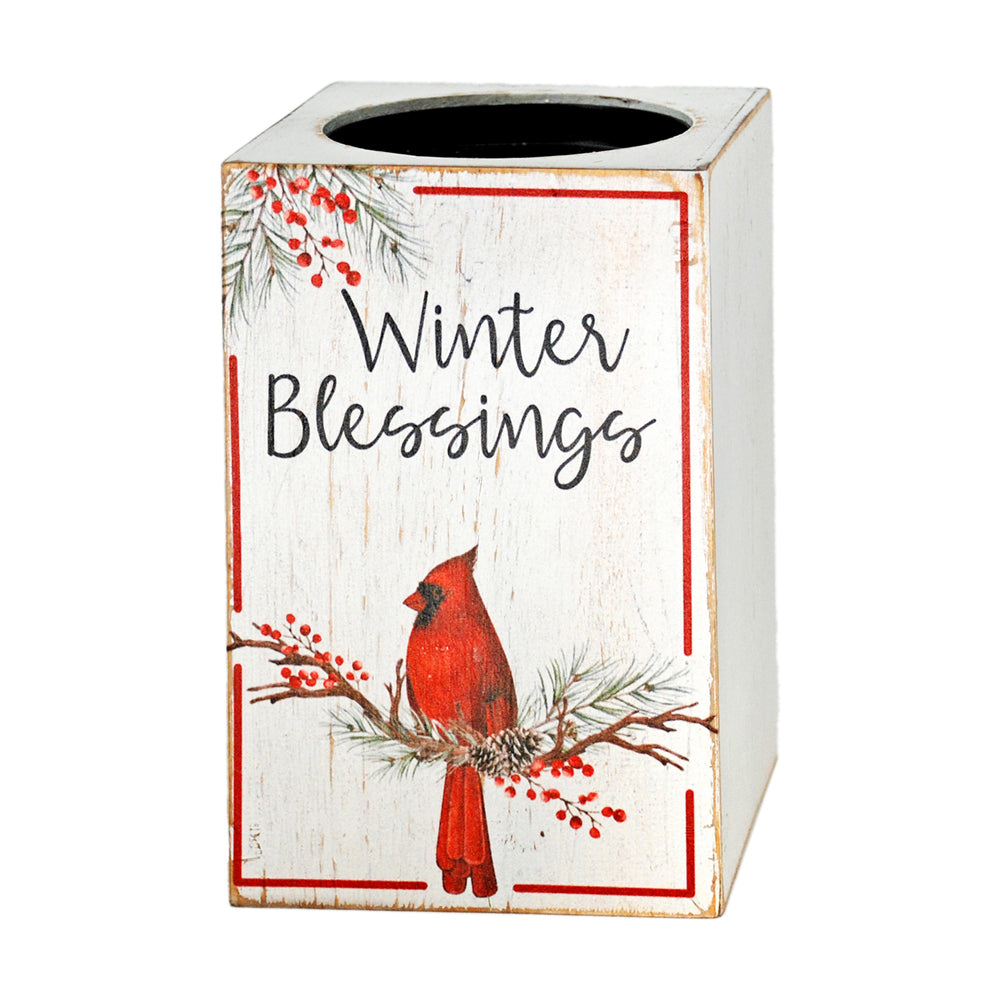 WXF43756 - Winter Blessings Cardinal Candle Holder