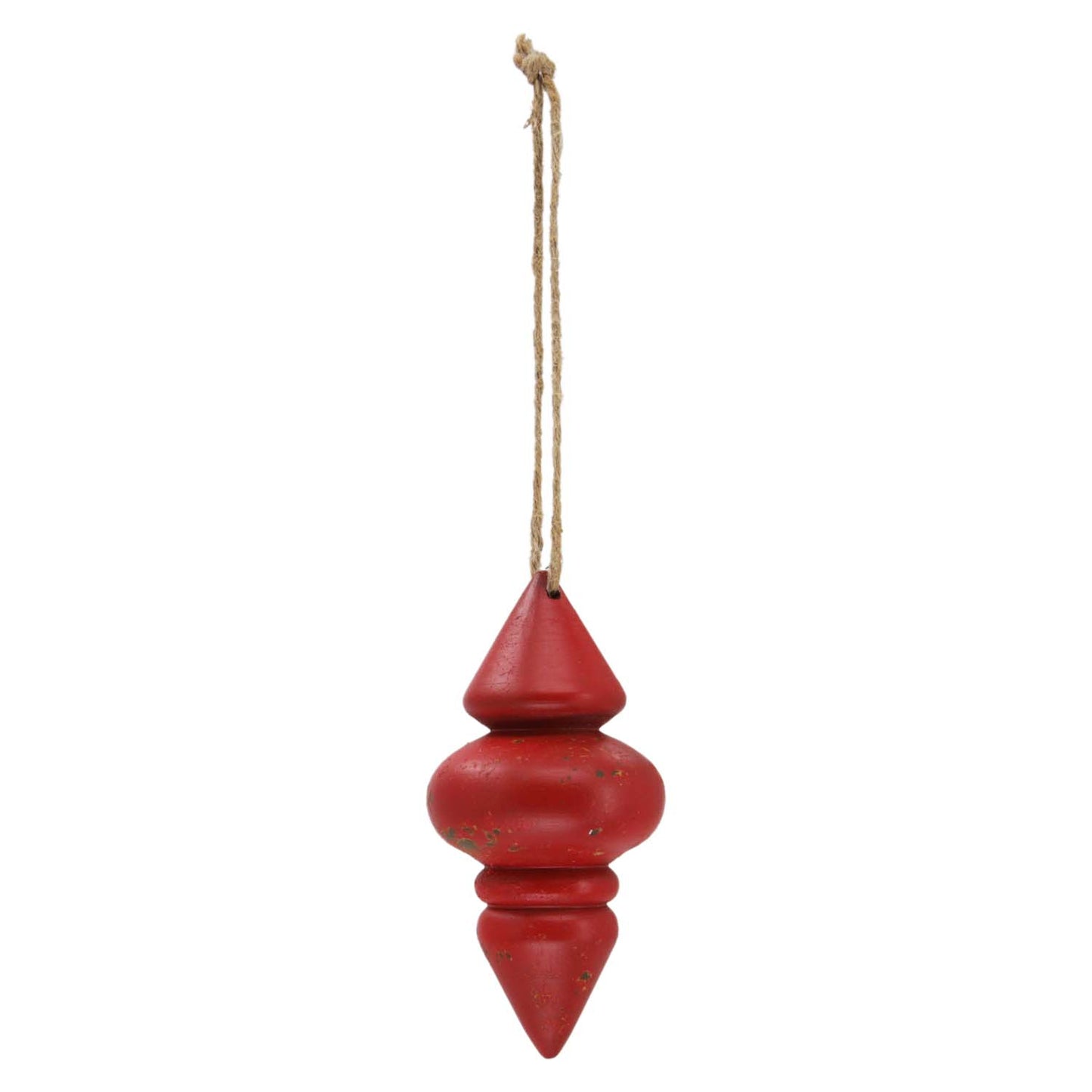 WXF59201 - Large Wooden Red Finial Ornament