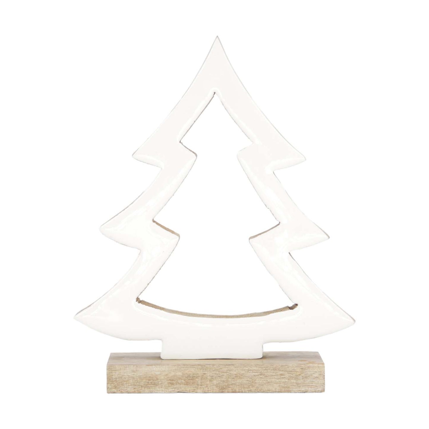 WXI59526-MD - Medium White Enamel Cutout Pine Tree