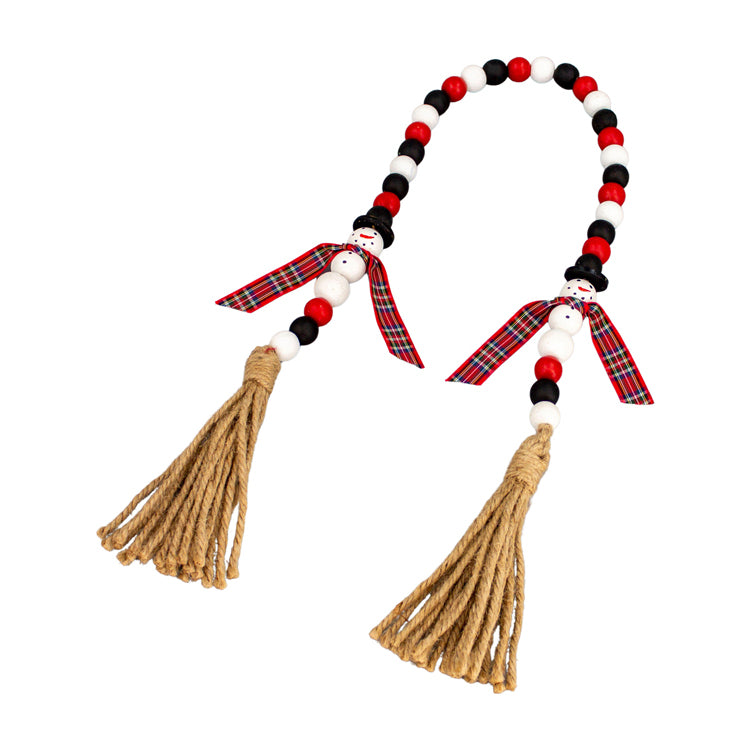 WXQ26798 - Black, White and Red Bead Garland