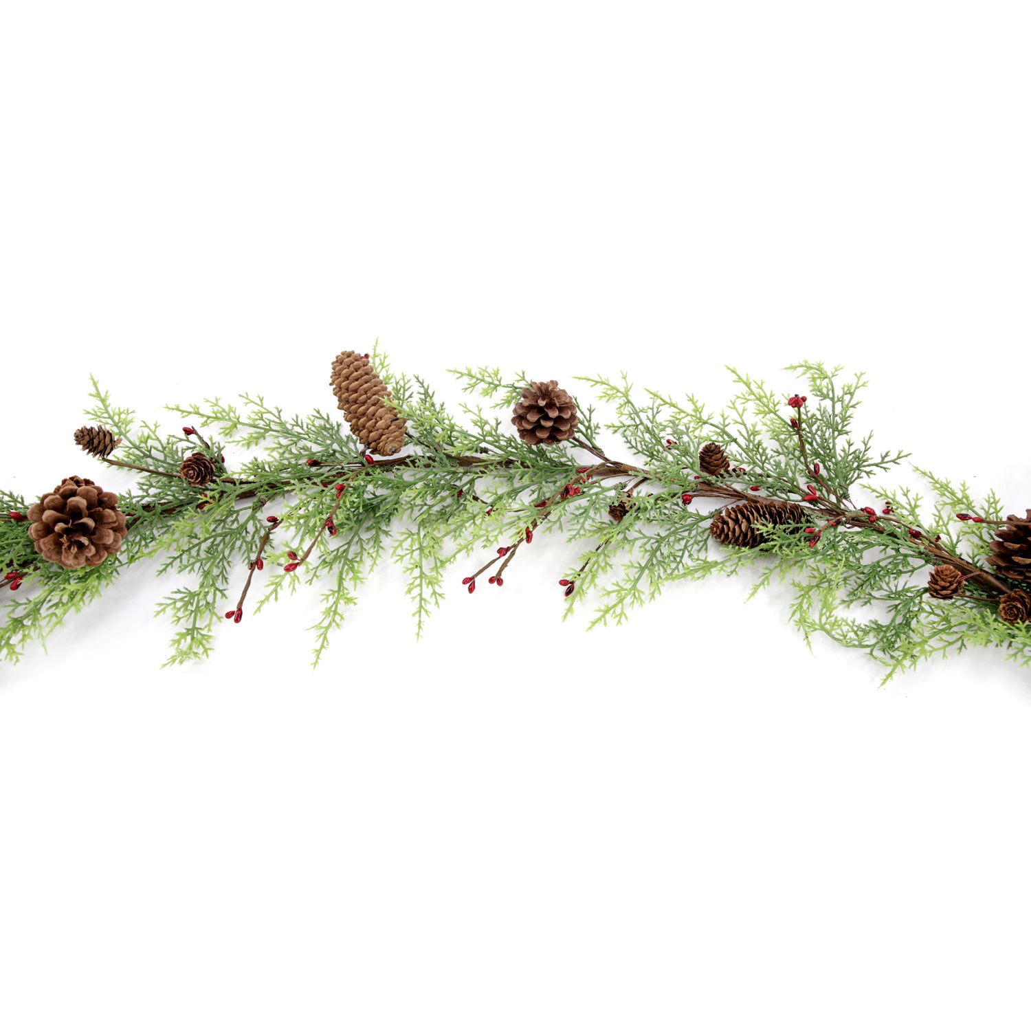 25FXQ683-G - Cedar, Pinecone and Pip Berry Garland