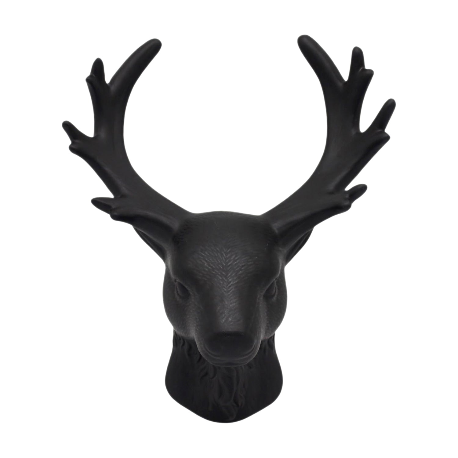 25PXF100 - Matte Black Porcelain Deer Head