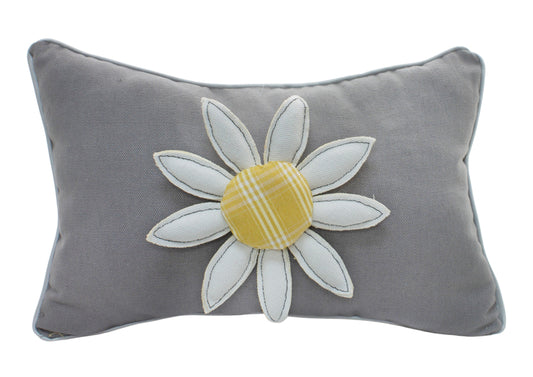 DAQ24288 - Large Yellow and Gray Daisy Pillow 