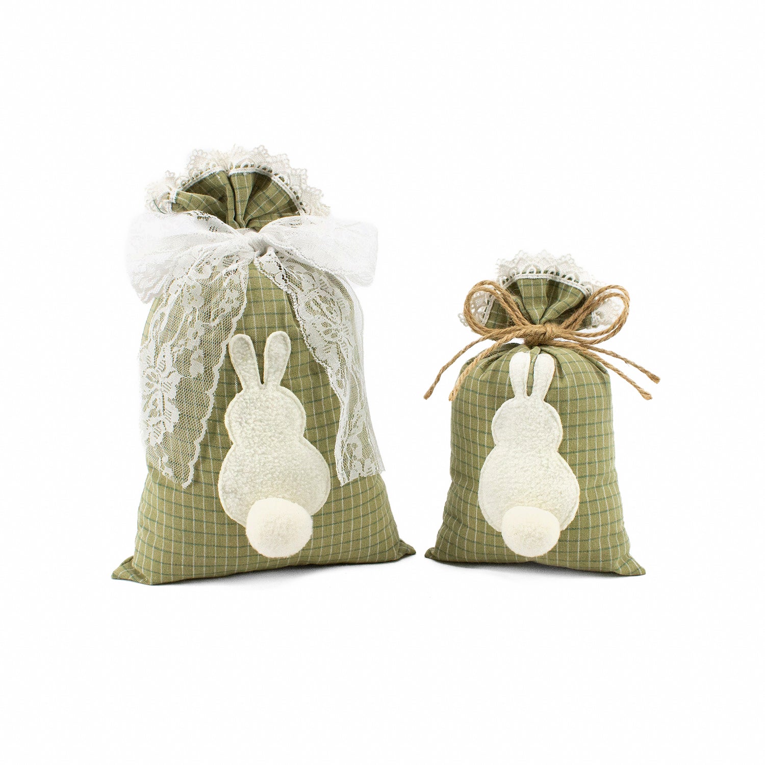 DAQ41261-2S - Set of 2 Green Bunny Bags 