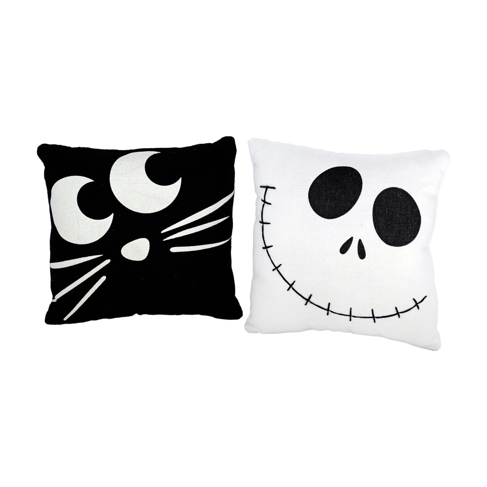 DFQ42297-2A - 2 Assorted Cat and Skull Pillows