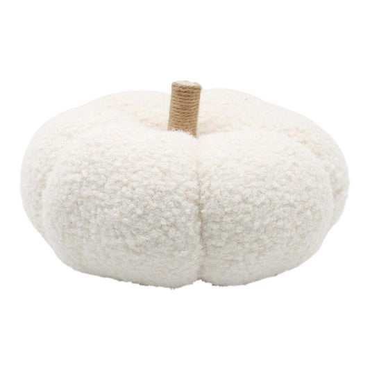 DFQ58272 - Wide White Fuzzy Plush Pumpkin