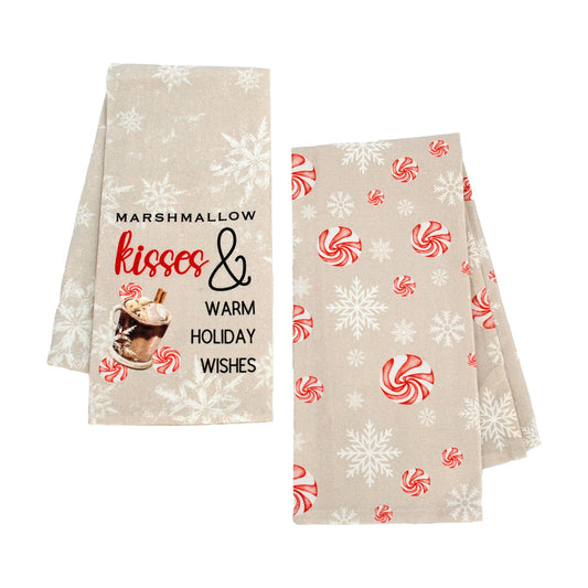 DXI43547-2A - 2 Assorted Hot Cocoa Kitchen Towels