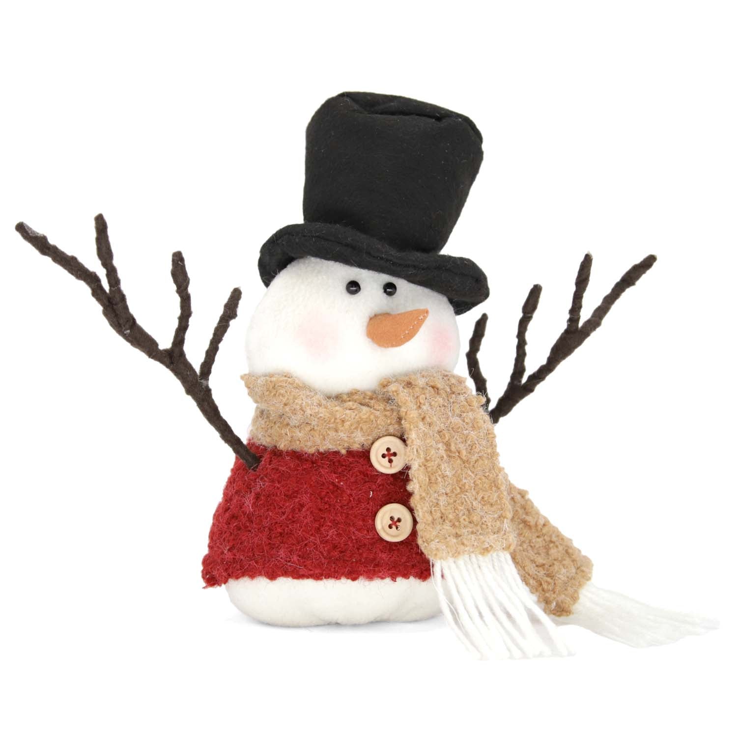 DXQ59314 - Little Fuzzy Plush Red Coat Top Hat Snowman